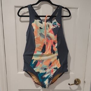 Livi Active Blue and Cream Floral Swimwear